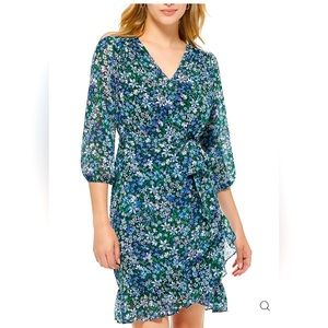 Karl Lagerfeld Paris Floral Ruffle Mini Dress Size 12